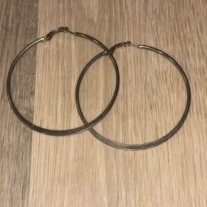 Elegant Antique Silver Hoop Earrings